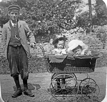 Stan Shepherd and perambulator.