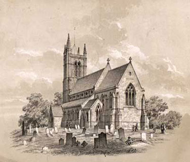 Aspatria Church, engraving